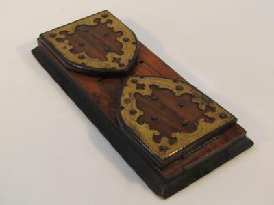 A late 19thC walnut and ebonised extending book slide - 2