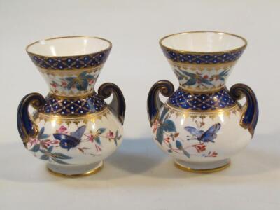 A pair of Derby style porcelain vases - 2