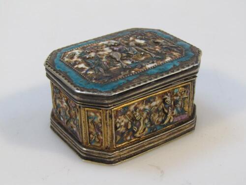 An early 20thC enamel and gilt metal casket