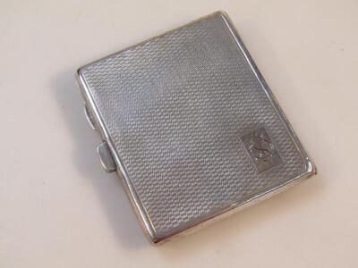 A mid-20thC green enamel and white metal cigarette case - 2