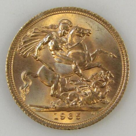 An Elizabeth II full gold sovereign