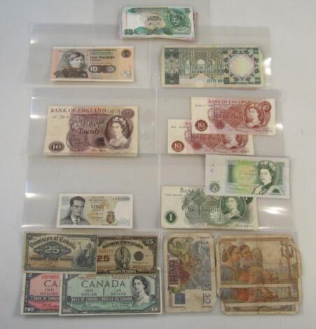 Various bank notes