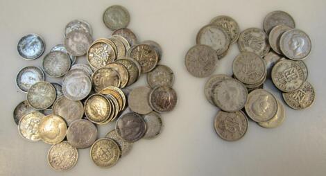 Various silver pre-decimal coins