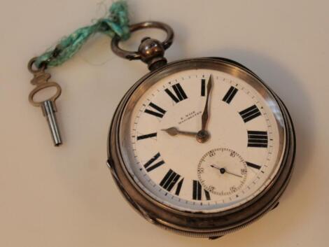 A George V silver cased open face pocket watch