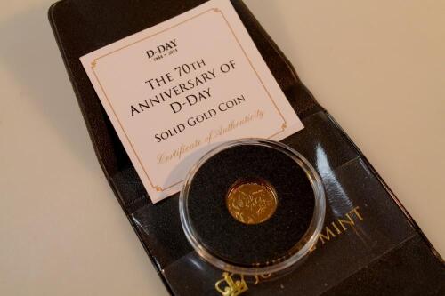 A Jubilee Mint 70th Anniversary D-day gold coin