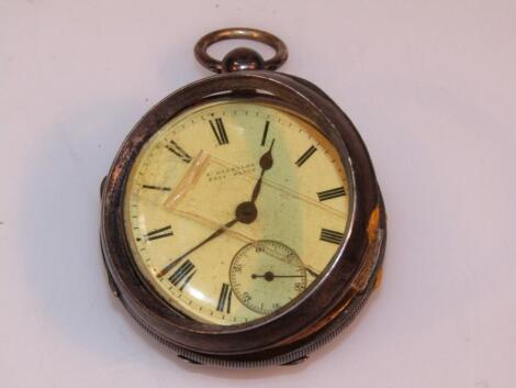 A Victorian silver open faced pocket watch