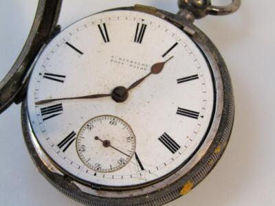 A Victorian silver open faced pocket watch - 2