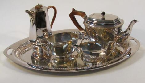 A 20thC silver plated part tea service