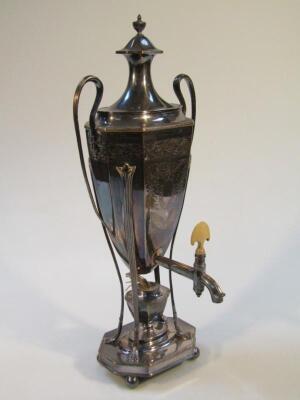 An early 20thC silver plated samovar