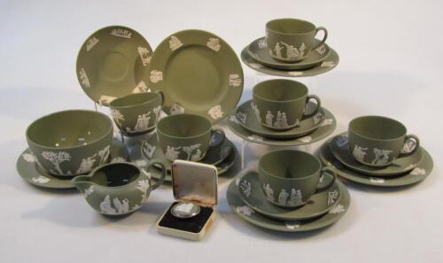 Various Wedgewood sage green teaware