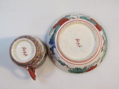 A Japanese Taiko period satsuma cup and saucer - 3