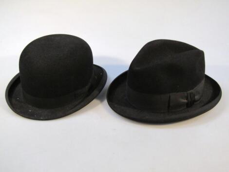 A 20thC Simpson stamped black bowler hat