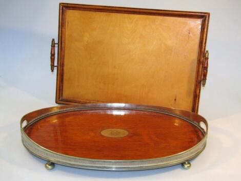 A mid-20thC oak tea tray