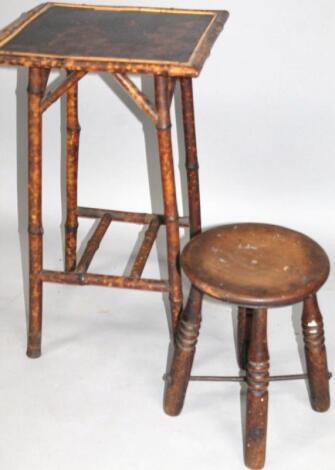 A late 19thC elm stool