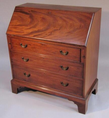 A 19thC flame mahogany bureau