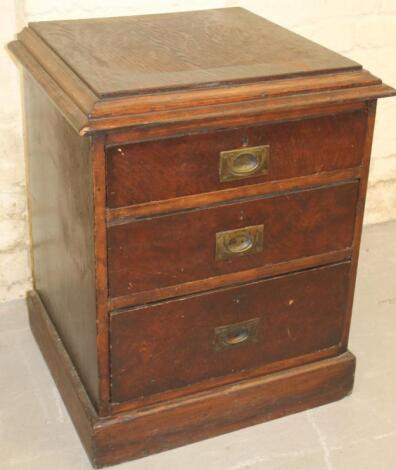 A late 19thC pine and oak cabinet