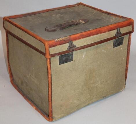 A late 19thC travelling hat box