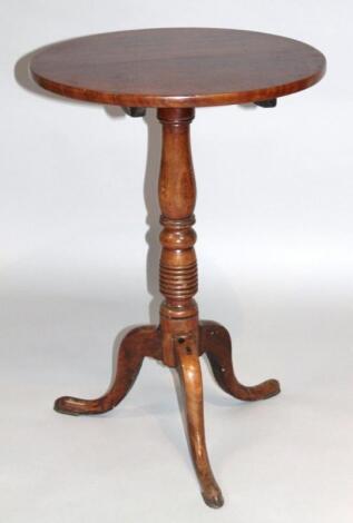 A late 19thC mahogany snap top occasional table