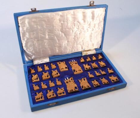 An Indian sandalwood chess set