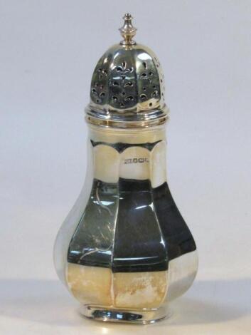 A George VI silver conical sugar caster