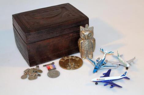 A 20thC hardwood casket