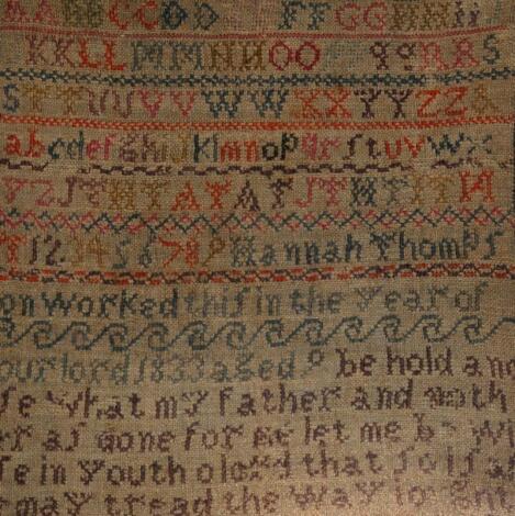 A William IV alphabetic numeric and motto sampler