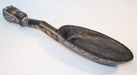 A 20thC carved African tribal spoon