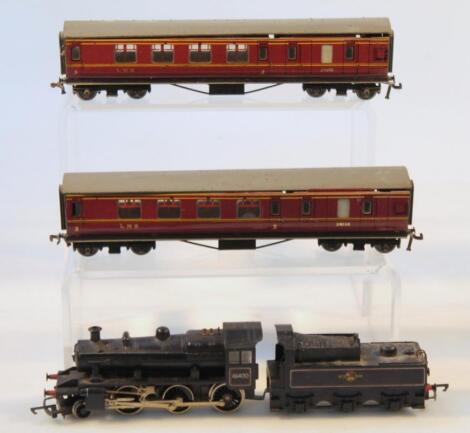 Two Hornby Meccano Dublo OO-gauge LMS dining cars