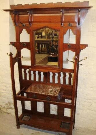 A late Victorian mahogany hall stand