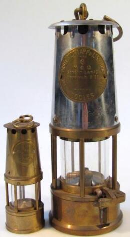 A 20thC Eccles protector type 6 miners lamp