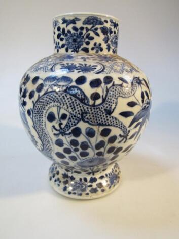 A Chinese porcelain blue and white vase