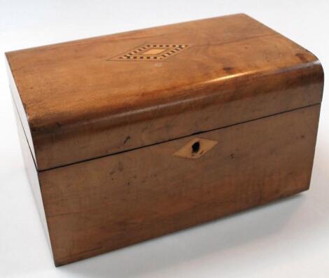 A late 19thC walnut jewellery box