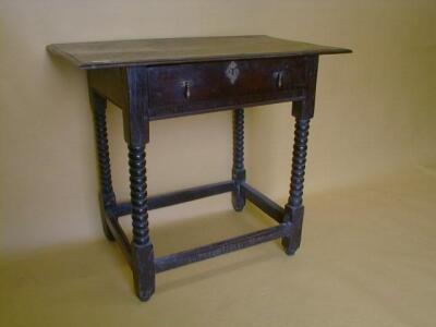 A 17thC oak side table