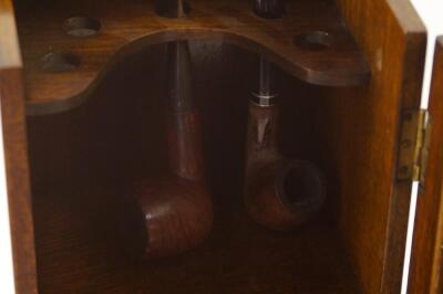 An Edwardian oak smokers cabinet - 4