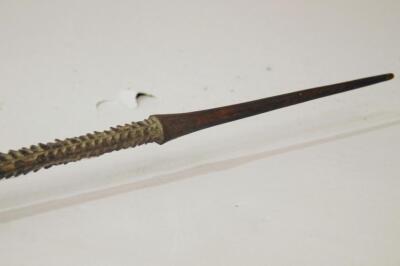 An African carved ebony spear - 2