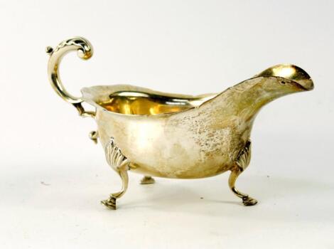 A George V silver sauce boat