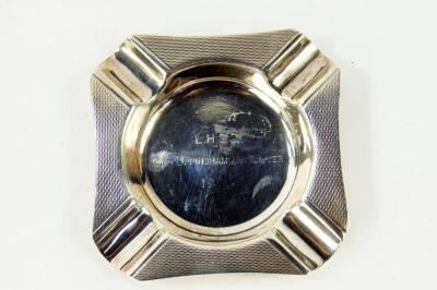 A silver ashtray