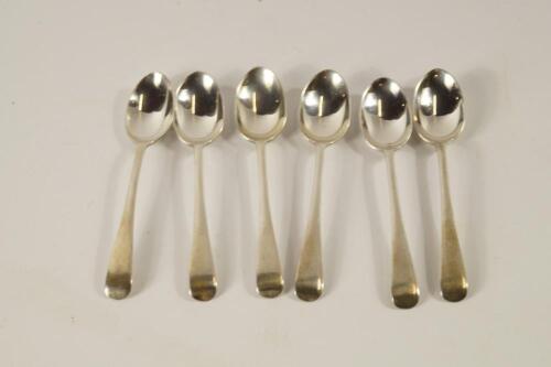 A set of six George V silver teaspoons