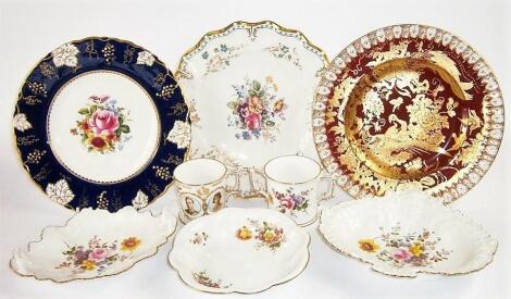 Three Royal Crown Derby cabinet plates