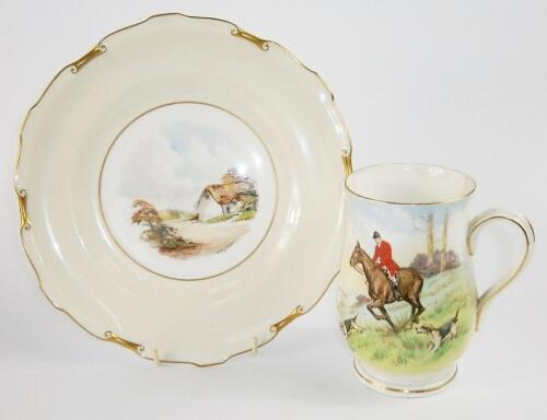 A Royal Crown Derby cabinet plate