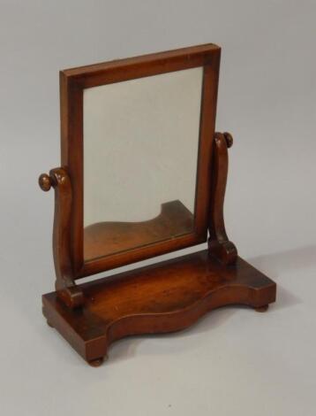 A Victorian mahogany rectangular toilet mirror