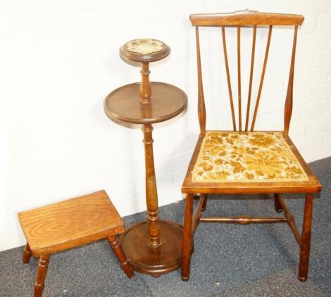 A small rectangular elm stool