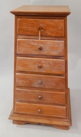 An Indonesian light figured hardwood tapered chest