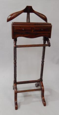 An Indonesian hardwood reproduction gentleman's valet stand