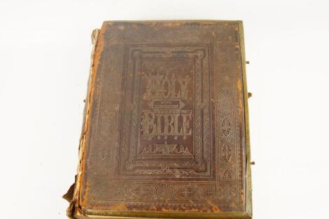 A 19thC leatherbound Family Bible