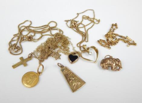 Various pendants and chains