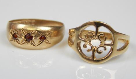 Two 9ct gold dress rings