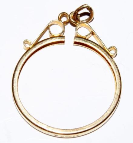 A 9ct gold pendant frame