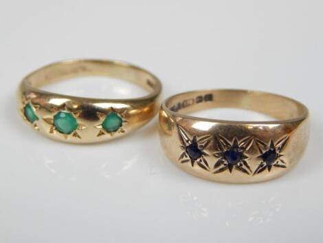 Two 9ct gold dress rings