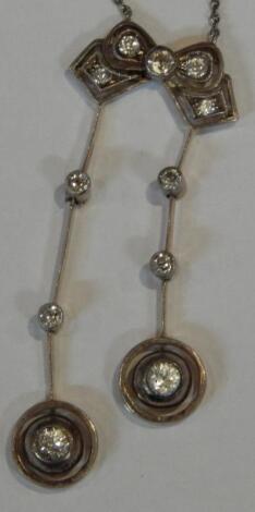 An Art Deco necklace and chain